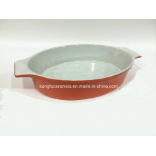 Design personalizado de cerâmica oval Bakeware (conjunto)